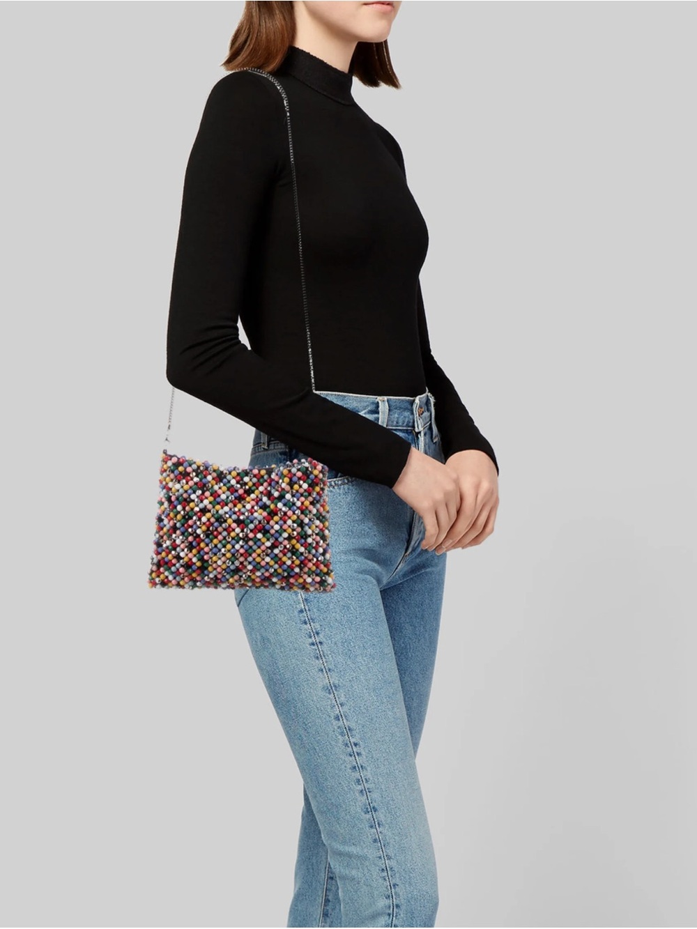 Loeffler Randall Mia Multi-Colored Beaded Clutch